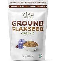Viva Naturals Organic Ground Flax Seed, 30 oz - Specially Cold-milled Using Proprietary Technology for Optimal…