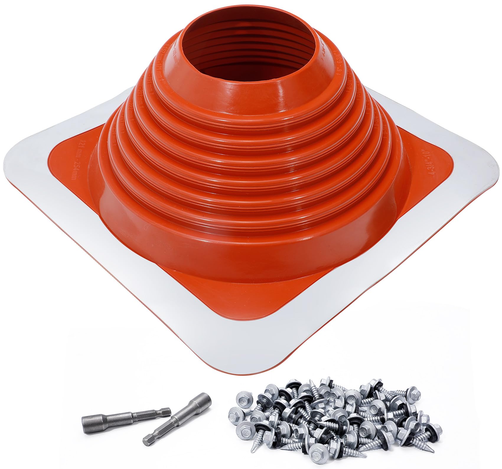 Photo 1 of #6 Metal roof Pipe Flashing Boot,Applicable to Pipe diameters ranging from 5" to 9" Wide high Temp Silicone Chimney Boot,Resistant to temperatures ranging from -100°F to 450°Metal roof Vent Boot