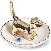 Piudee Dog Mom Gifts for Women - Gold Dog Ring Holder Trinket Dish Jewelry Holder Ring Organizer Engagement Gift Wedding Ring Dish Holder, Dog Themed Gift for Dog Lover Christmas Birthday Mother's Day