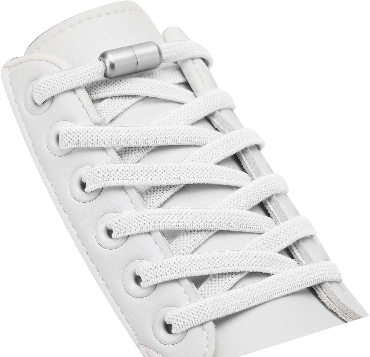 willikiva No Tie Elastic Shoe Laces Shoe Laces Lock Shoelaces for Kids, Adults and Elderly(1pair-White): Clothing