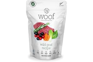 THE NEW ZEALAND NATURAL PET FOOD CO. WOOF Wild Goat Freeze Dried Raw Dog Food, Mixer, or Topper, or Treat - High Protein, Natural, Limited Ingredient Recipe 9.9oz