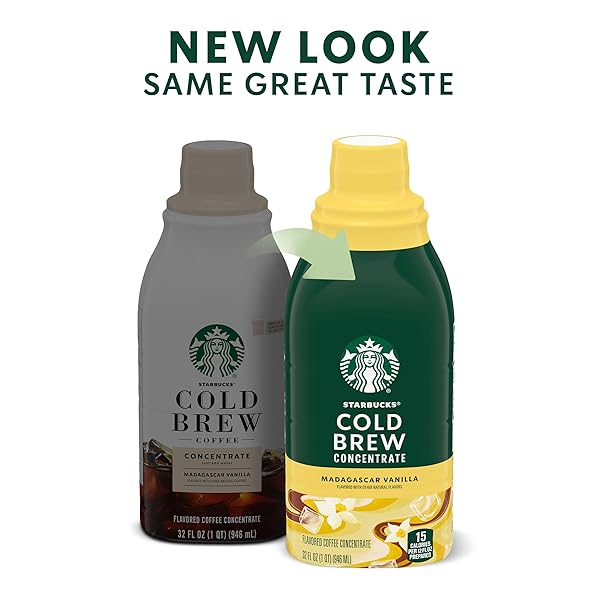 STARBUCKS COLD BREW COFFEE CONCENTRATE, MADAGASCAR VANILLA FLAVORED ICED COFFEE, 32 FL OZ