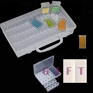 64 Grids Diamond Painting Drill Storage Container, Beads Organizer