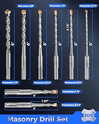 COMOWARE SDS Plus Rotary Hammer Drill Bit Set