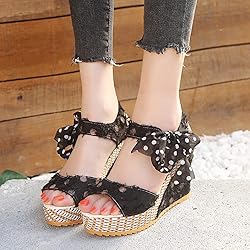 ZBYY Womens Wedge Sandals Open Toe Tie Lace Up