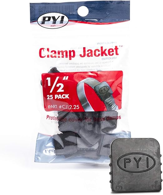 Clamp Jacket Hose Clamp Protectors Black (25 Pack), Black, 1/2" Clothing