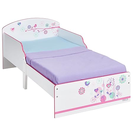 Blumen und Vögel - Kleinkinderbett