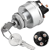 Ignition Switch with Key, 4 Position Universal Key Ignition Switch 12v for Car, Truck, Tractor, Trailer, Forklift, and More, Acc/Off/IGN/Start