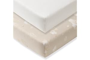 Burt's Bees Baby Essential Organic Cotton Fitted Crib Sheet, Breathable for Boy Girl Standard Crib & Toddler Mattresses