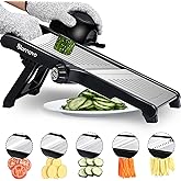 Blamovo Mandoline Slicer for Kitchen, Vegetable Mandolin Slicer with Adjustable Thickness by One-Knob Control, Veggie Fruit P