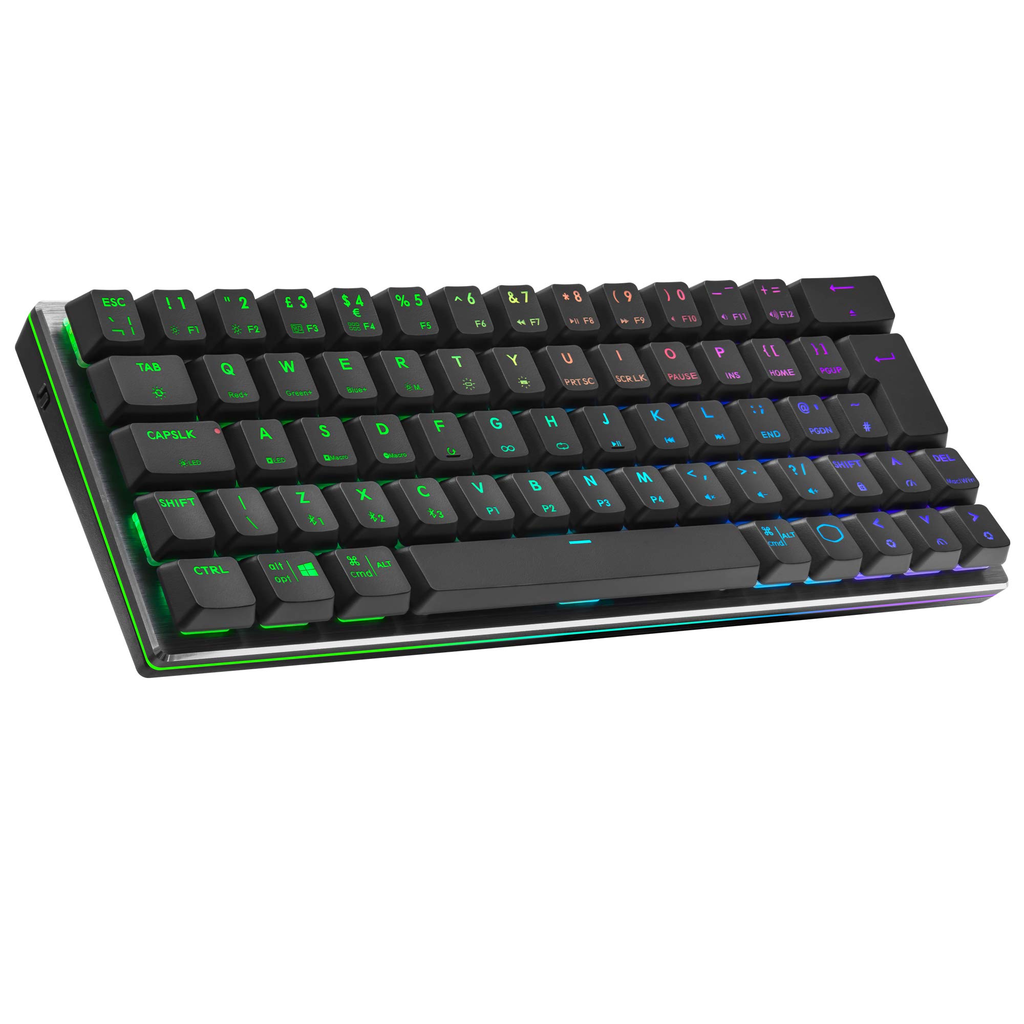 Cooler Master SK622 Gaming Keyboard, 60% Configuration, Low Profile Mechanical Switches, RGB Lighting, Bluetooth & Wired Connection, Apple/PC/Smartphone Compatible - UK Layout