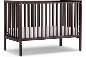 Saylike Baby Crib 5-in-1 Convertible, Wood Full Size Toddler Bed for Small Baby, Made of Sustainable Natural Pinewood Cribs, Non-Toxic Finish, Simplistic Nursery Furniture (Espresso)