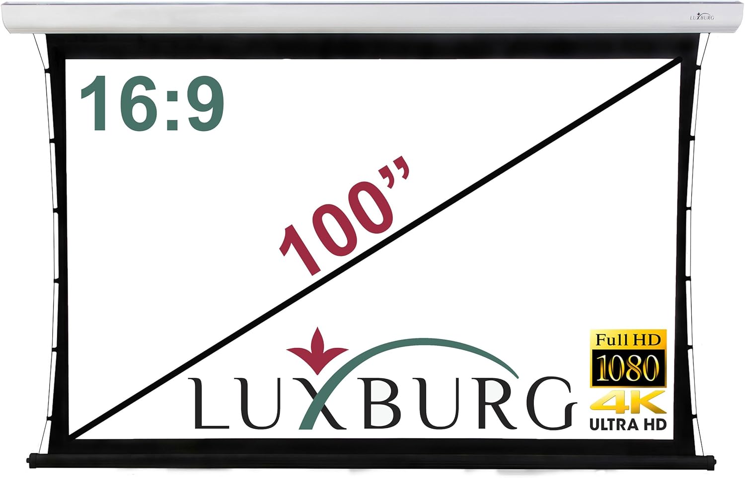 Luxburg® Premium Pantalla de proyección Tab-Tensionada motorizada ...