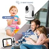 HelloBaby No WiFi Baby Monitor 2 Cameras 3.2in IPS Night Vision PTZ view 4