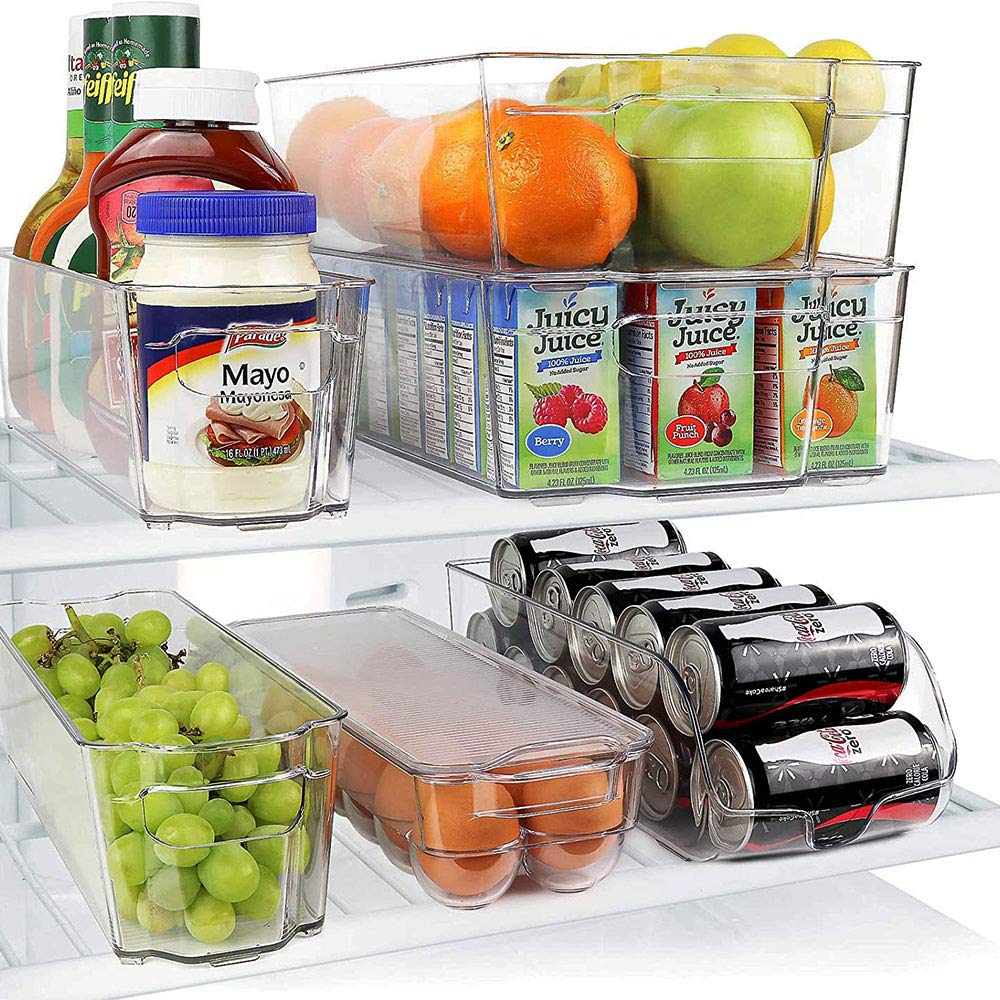 Buy Clear Fridge Bins, Stackable Storage Organizer Containers with