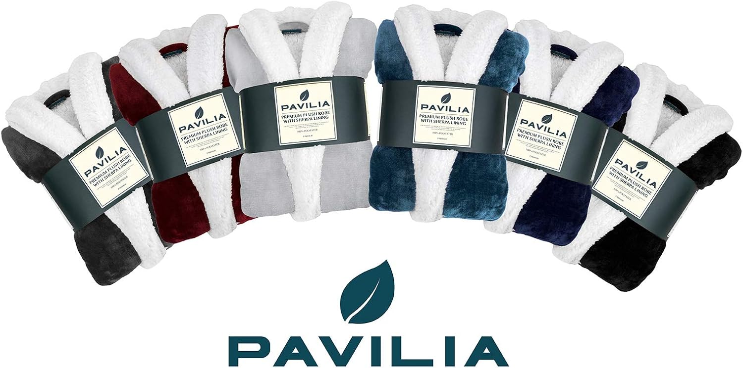 Men’s Plush Fleece Sherpa Robe | Soft, Warm, Microfiber Spa Bathrobe for Men Sherpa Sea Blue at  Men’s Clothing store