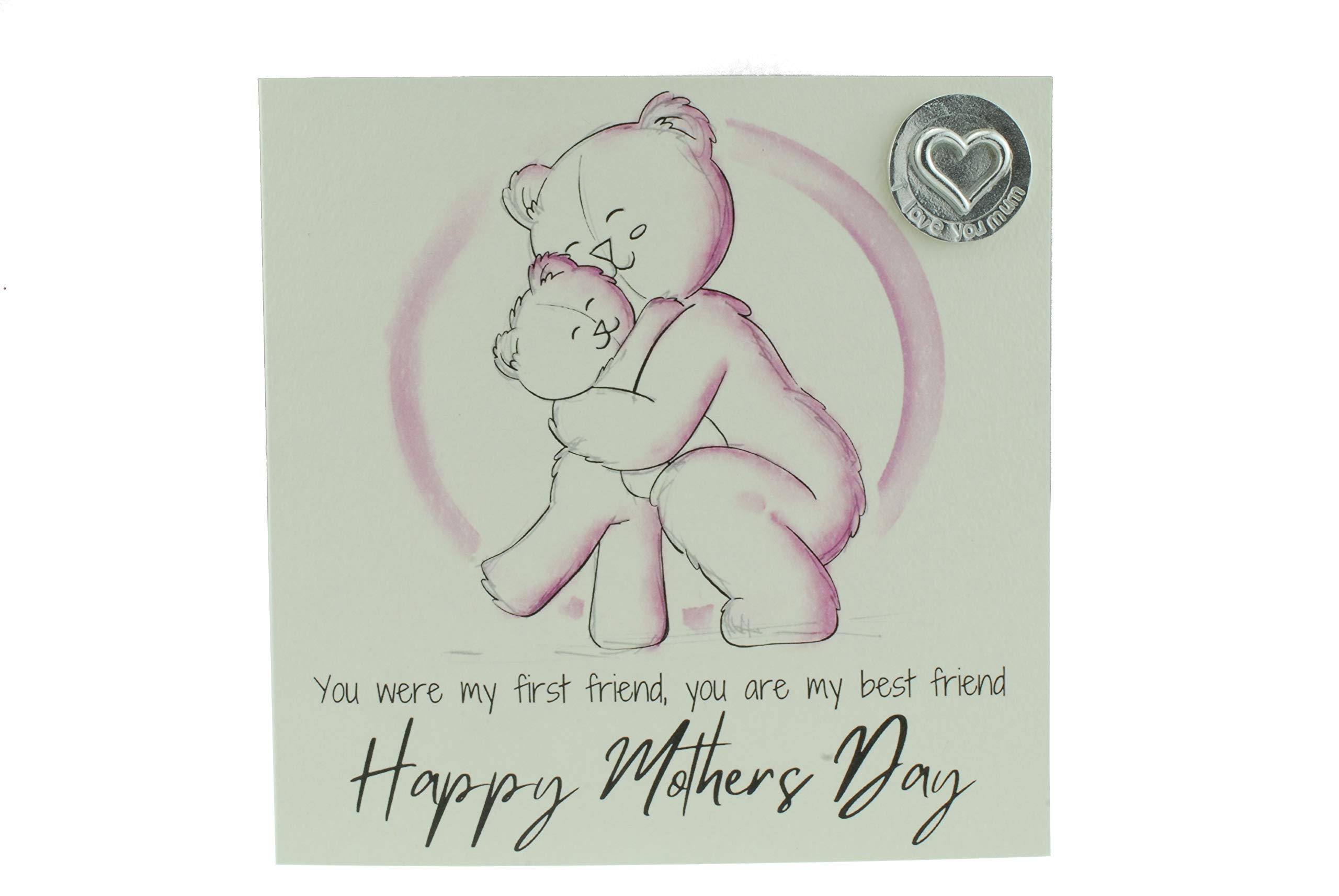 Lovely Mothers Day Card with Adorable Bears Hugging – Includes ‘I Love You Mum’ Gift Token (gc-mumhugilymum)