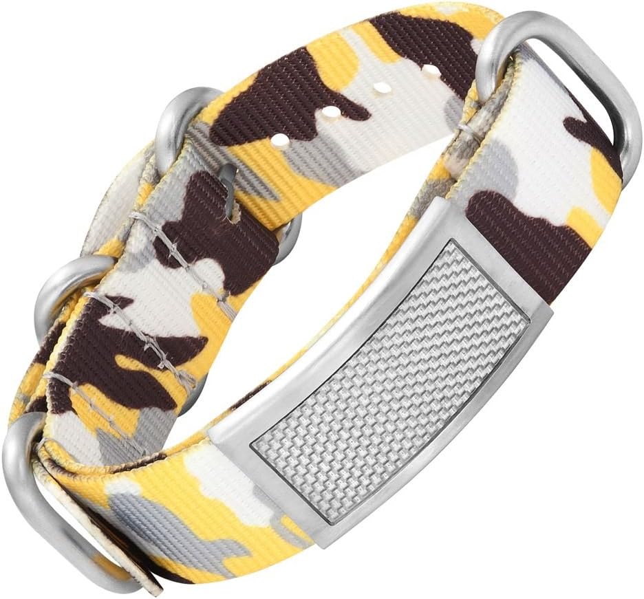 Willis Judd Yellow Camouflage Bracelet with Carbon Fiber and a NATO Strap Clasp Gift Boxed