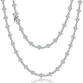 Lulu Mel 3mm Honeycomb Hip Hop 14K Gold Plated Necklace for Men Women, 16-20 Inches Prong Setting 5A Cubic Zirconia Diamond Classic Tennis Choker Necklace for Rapper with Gift Box