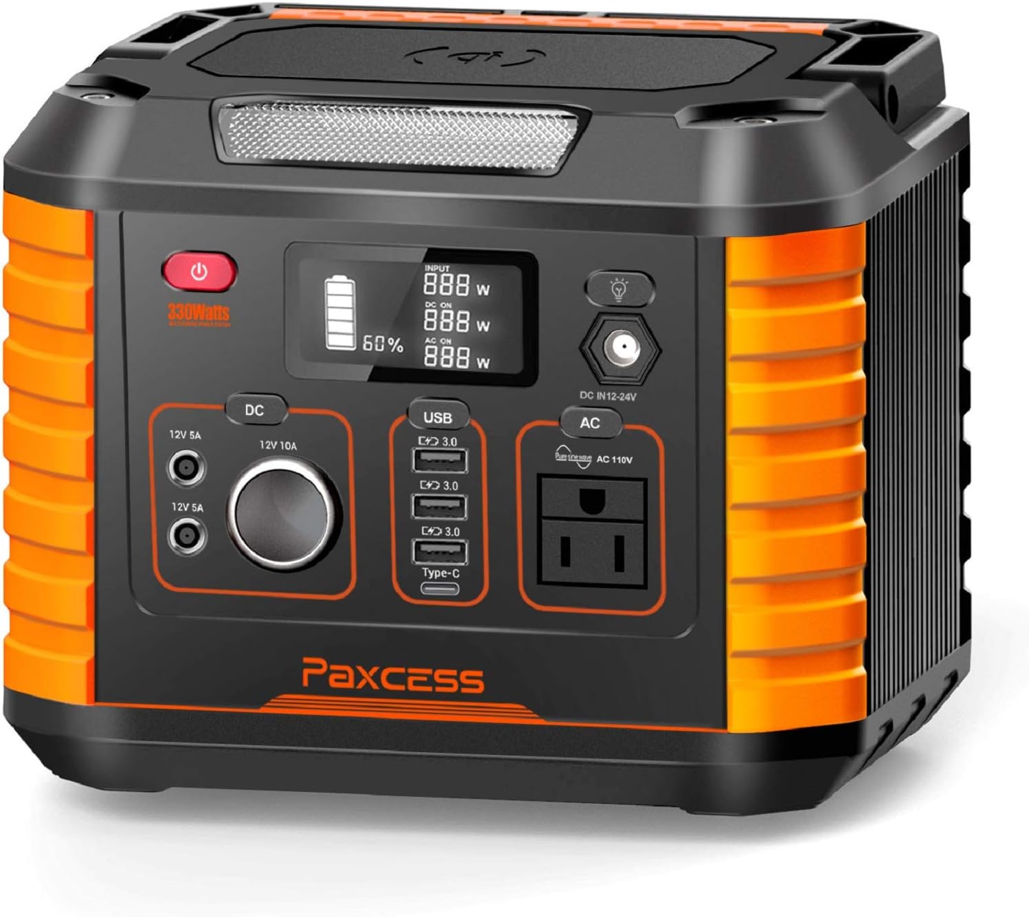99.9 Wh To MAh Portable Power Station 350W, Powkey 260Wh70,000mAh Backup Lithium Battery, 110V Pure Sine Wave Power Bank With 2 AC Outlets, Portable Generator For Outdoors Camping Travel Hunting Emergency Small
