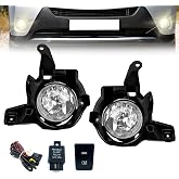 Nioboee Fog Lights Compatible With 2013 2014 2015 RAV4 Front Bumper Lights Halogen Bulbs with Switch and Harness Clear Lens Left Driver and Right Passenger Side