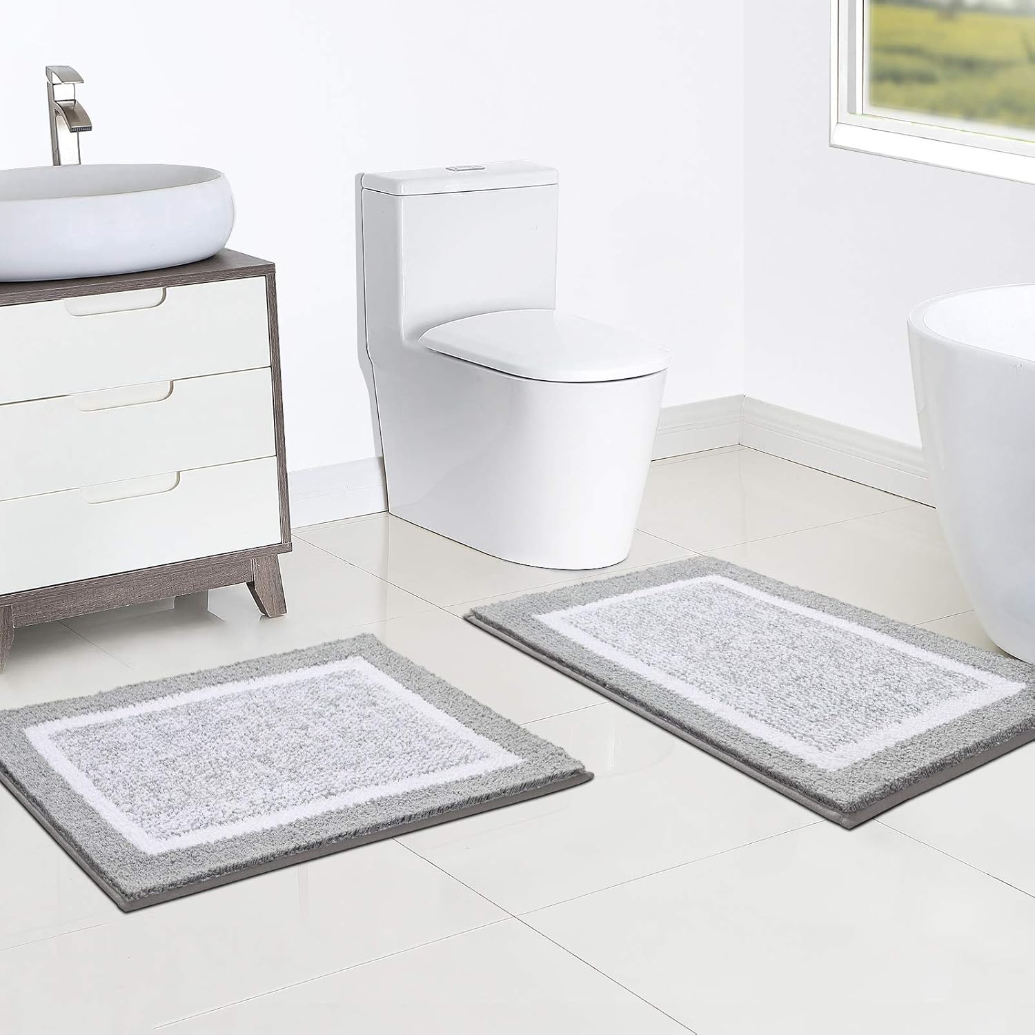 Bathroom Rug Mat, Ultra Soft and Water Absorbent Bath Rug, Bath Carpet, Machine Wash/Dry, for Tub, Shower, and Bath Room: Home & Kitchen