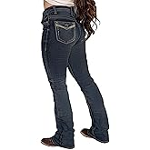 Flamingals Boot Cut Jeans for Women Trendy Stretch Jeans Butt Lifting Tummy Control Denim Pants Sea Blue 2XL