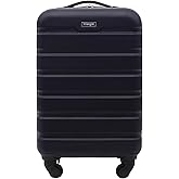 Wrangler Hardside Carry-On Spinner Luggage, Navy Blue, 20-Inch