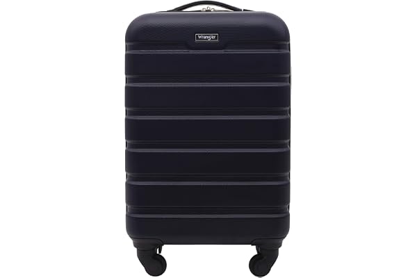 Wrangler Hardside Carry-on Spinner Luggage, Navy Blue, Carry-On 20-Inch, Hardside Carry-on Spinner Luggage
