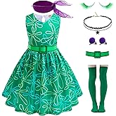 GFTYBCST Girls Disgust Costume Green Cosplay Cartoon Joy Costume Princess Dress up for Kid Halloween Christmas Party Gift