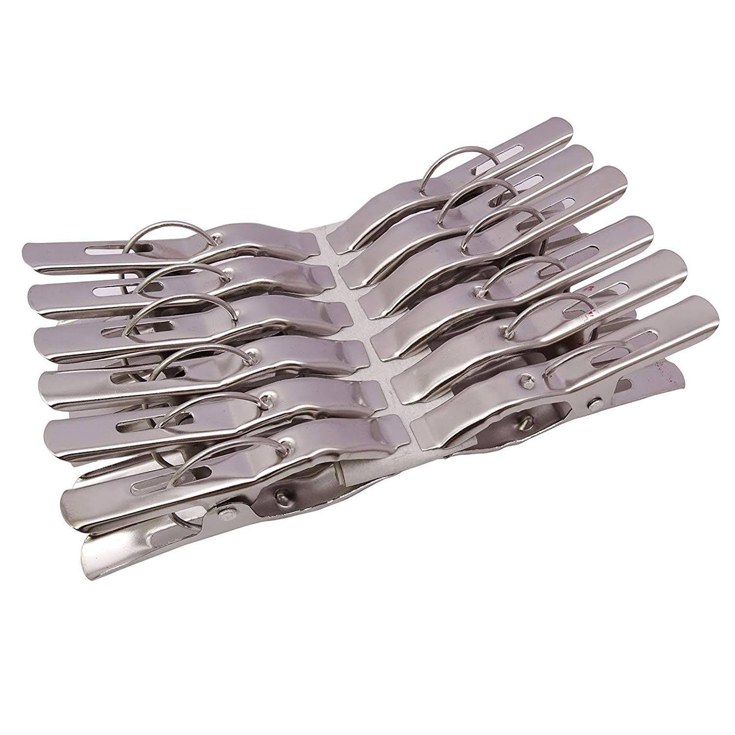 12 Piece Steel Cloth Drying Clip, Silver Amazon.in Home & Kitchen