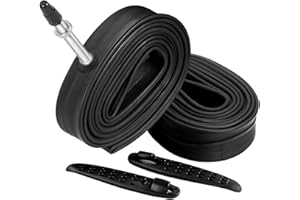 FANSPRO 2 Pack 700 x 23-25c Road Bike Inner Tubes, 60mm Presta Valve Premium Quality Butyl Inner Tube with 2 Tire Levers