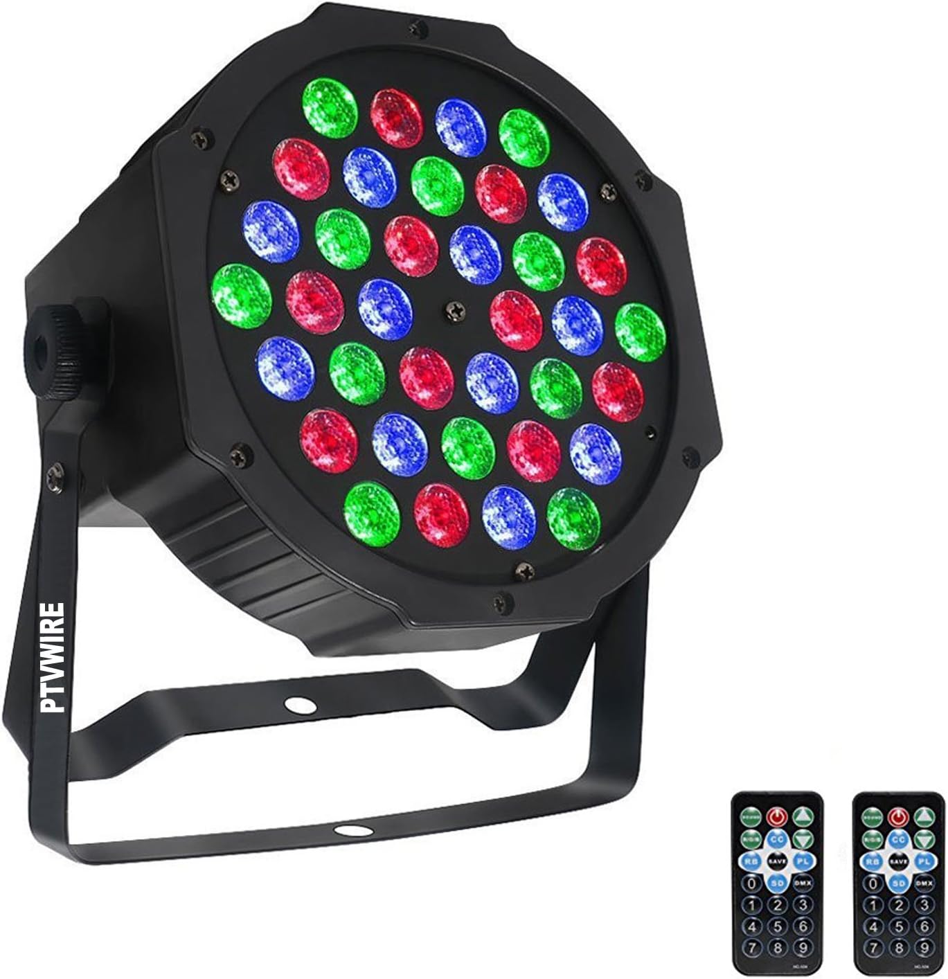 PTVWIRE DJ Lighting, Concert Stage Lights 36 Leds Remote Control DMX 512 RGB Color Mixing Wash Can Par Light for Disco Christmas Wedding Party Club Pub Show Live