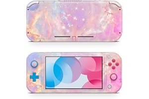 ZOOMHITSKINS Switch Lite Accessories, Compatible for Switch Lite Skin, Pastel Pale Pink Star Diamond Gold Galaxy Purple Rose, 3M Vinyl, Durable & Fit, Easy to Install, Made in The USA