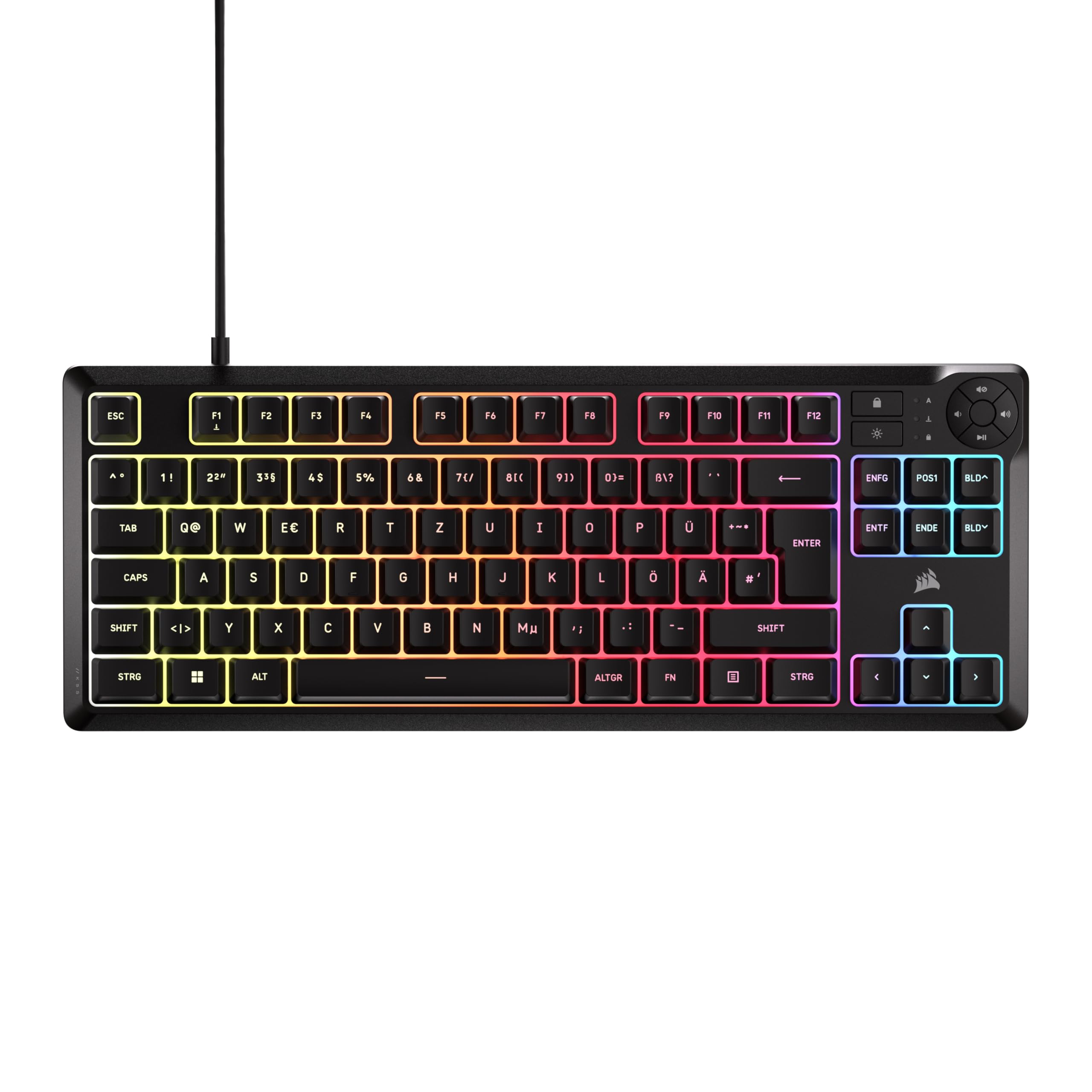 Corsair K55 CORE TKL RGB Tenkeyless Gaming-Tastatur – Schwarz
