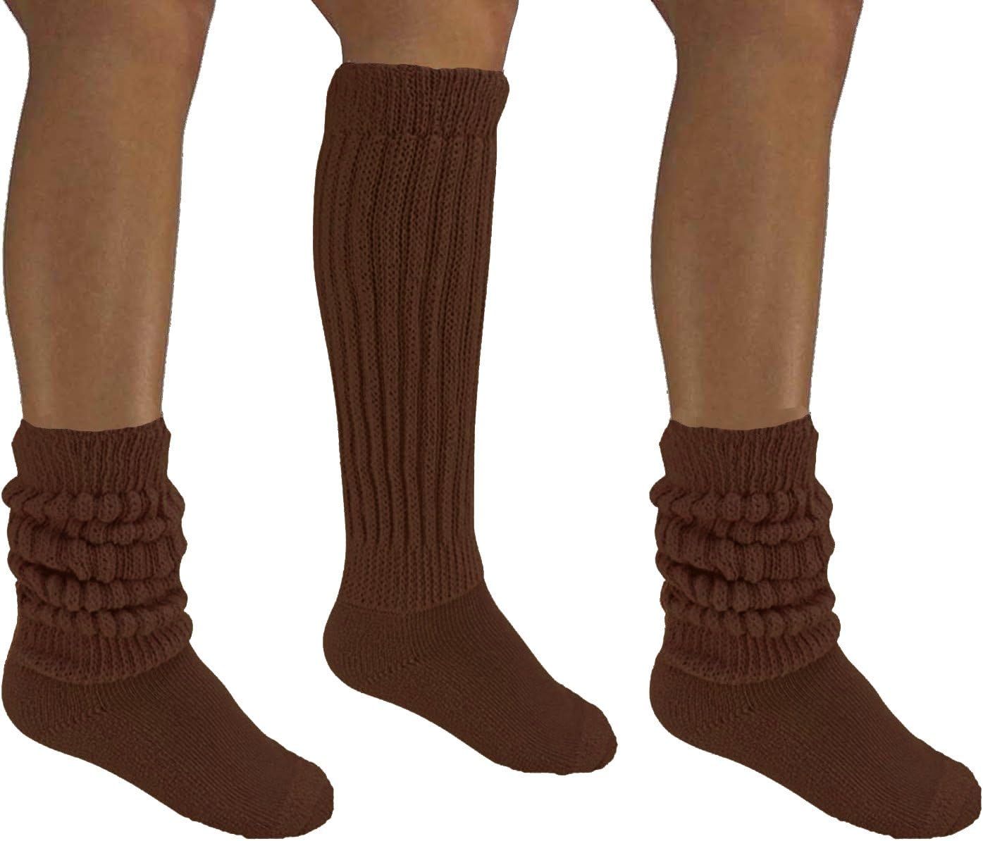All Cotton 3 Pack Extra Heavy Slouch Socks Made In USA