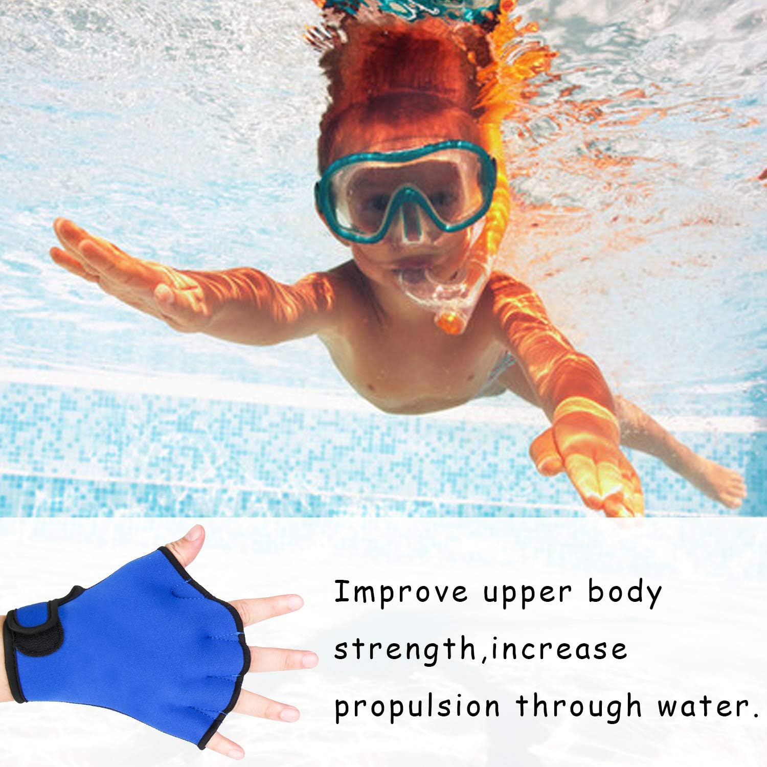 PROLOSO 2 Pairs Swimming Aquatic Gloves Aqua Fit Training Gloves Webbed Swim Gloves Aquatic Fitness Water Resistance for Men Women (Medium Size) : Sports & Outdoors