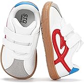 STQ Wide Toe Box Toddler Girls Sneaker Non Slip Barefoot Walking Shoes with Hook and Loop