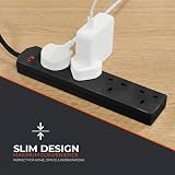 Wolf Power 4 Way Extension Lead 2m UK Plug Wall Mountable Black view 4