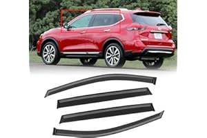 CMVT AUTO Window Visor for 2014-2020 Nissan Rogue (Not for Rogue Sport Models), Out-Channel Rain Guards Shields Vent Shade Deflector Wind Dark Smoke Ventshade Ventvisor 14 15 16 17 18 19 20, Outside-Mount, 4PCS