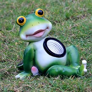 Luz Solar Rana Animal Simulado Escultura De Acero Al Aire Libre De