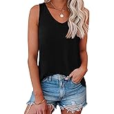 Micticsi Womens V Neck Tank Top Sleeveless Loose Fit Flowy Shirts Summer Outfit Clothes