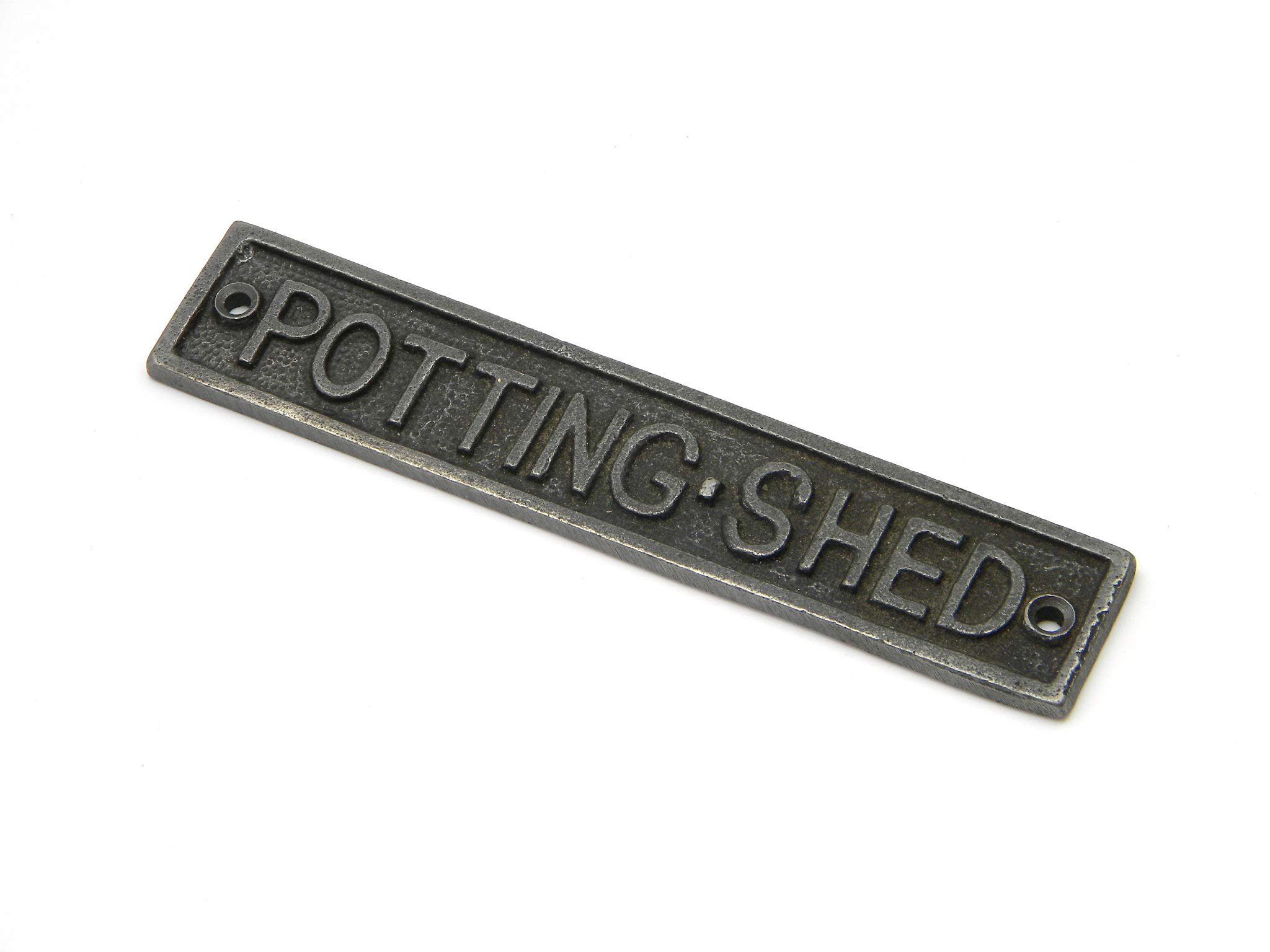Cast Iron POTTING SHED Antique Sign 162mm x 33mm