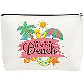 Mxrymvu Beach Lover Gift Makeup Bag Beach Gifts for Women Summer Ocean Gift for Beaches Lovers Friends Cosmetic Bag Funny Vacation Gifts for Birthday Christmas Graduation Travel Cosmetic Pouch