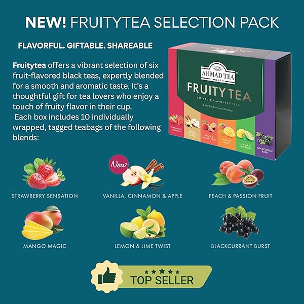 AHMAD TEA FRUITY TEA BAGS, 60 COUNT