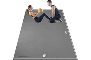 ANNGROWY Large Exercise Mat 8'x5'|12'x6' Workout Mat for Home Gym Mats Exercise Heavy Duty Gym Flooring Fitness Mat Large Yoga Mat Cardio Mat for Weightlifting, Jump Rope, MMA, Shoe-Friendly