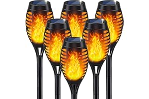 OBIMEEO Solar Lights Outdoor, Solar Torch Light with Flickering Flame for Garden Decor, 20.5'' Small Size Solar Powered Garden Lights, Waterproof Flame Torches for Outside Patio Pathway Yard Decorations