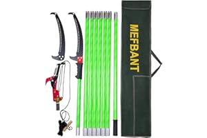 MEFBANT Pole Saw For Tree Trimming 26 Feet Manual Pole Saw,Tree Trimmer, Tree Pole Pruner Manual Branches Gardening Tools,Dual System, With Storage Bag