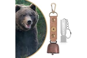 Heptour Loud Bear Bells with Emergency Whistle Set for Hikers, Bear Bell with Magnetic Silencer, Emergency Whistle for Survival/Hiking/Fishing/Boating/Camping/Climbing
