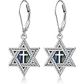 925 Sterling Silver Dangle Earrings 7 Chakras Lotus/Star of David/Pumpkin Witch Ghost Earrings Jewelry Birthday Christmas Gift for Women